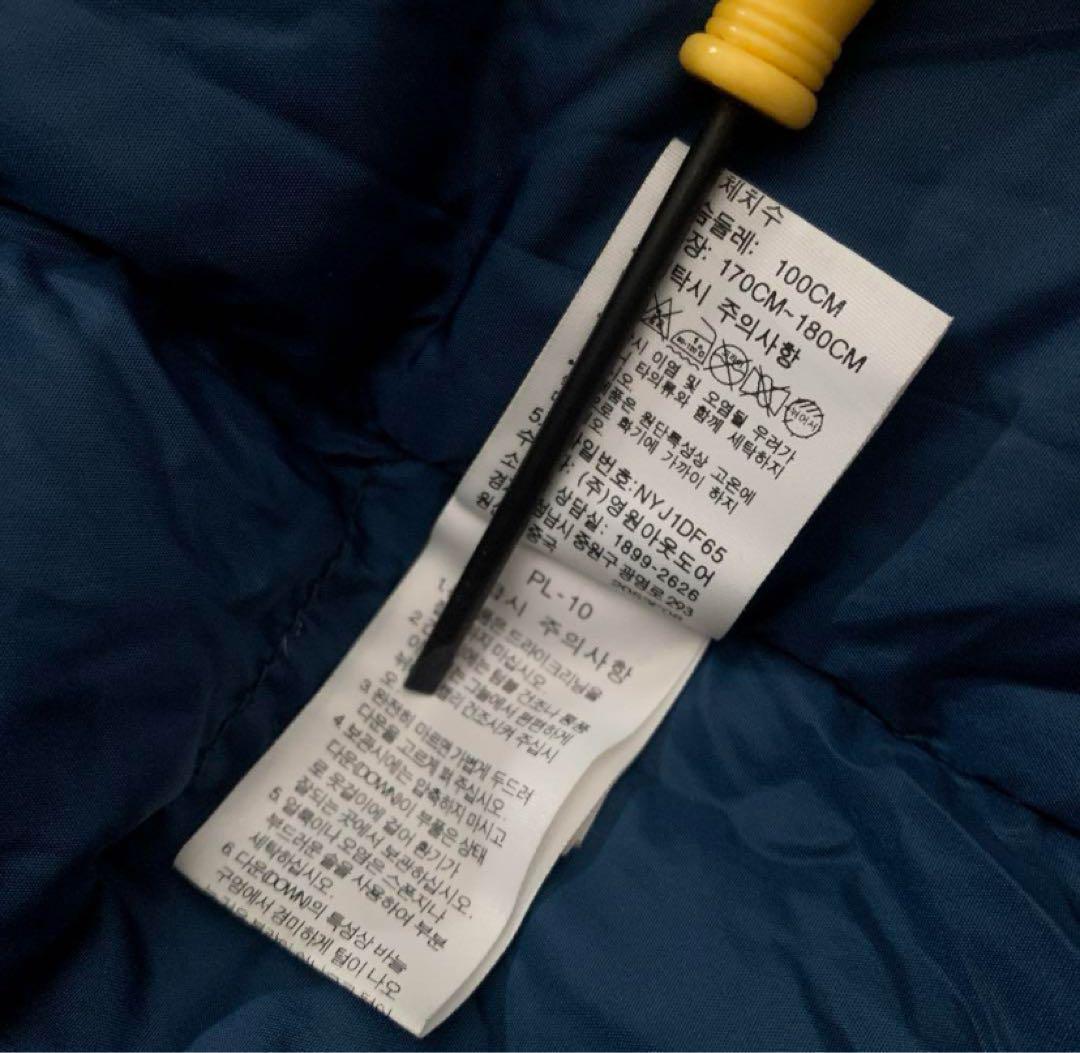 Ｌノースフェイスネイビー紺ダッフルグースダウンジャケットパーカー