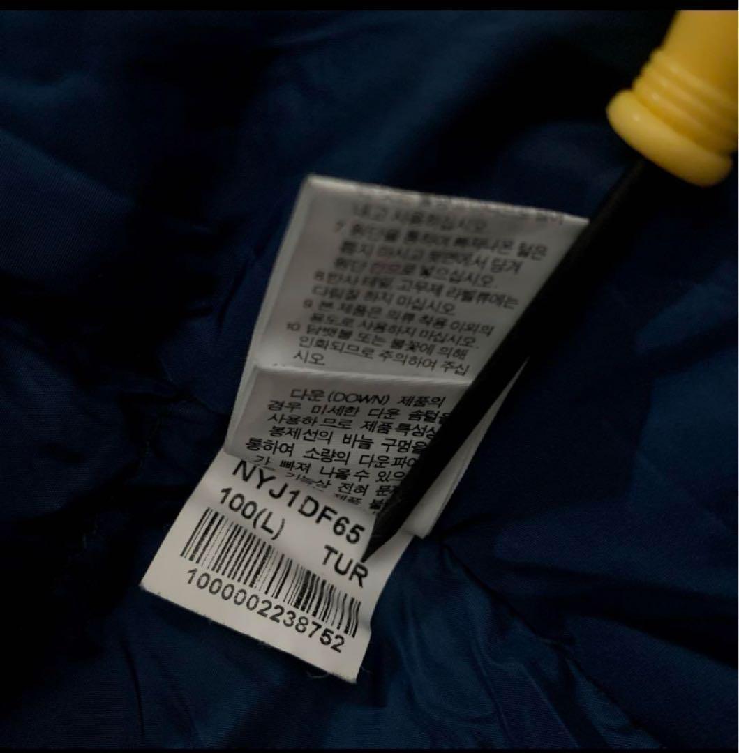 Ｌノースフェイスネイビー紺ダッフルグースダウンジャケットパーカー