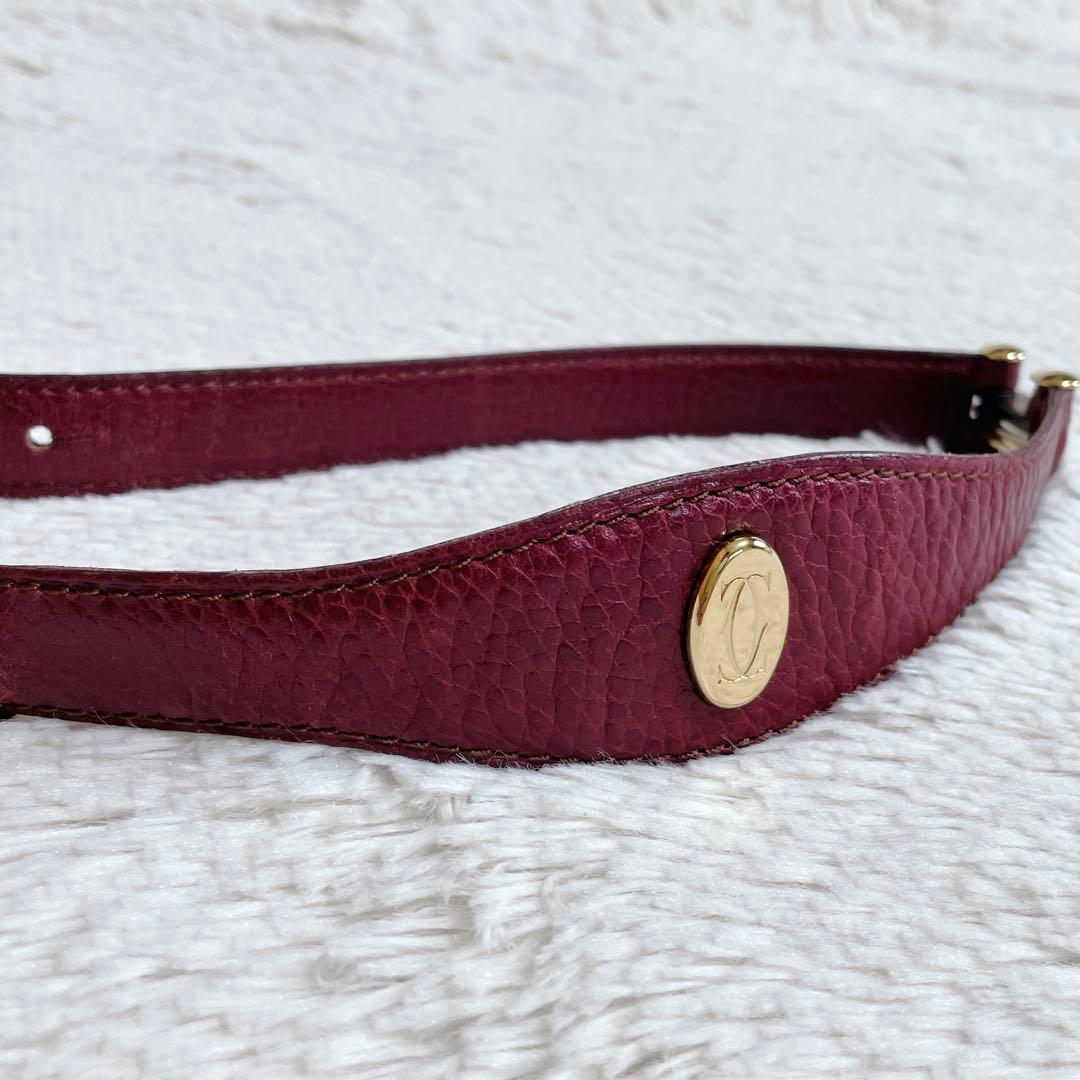 極美品 Cartier カルティエ マストライン レザー 型押し ベルト 金