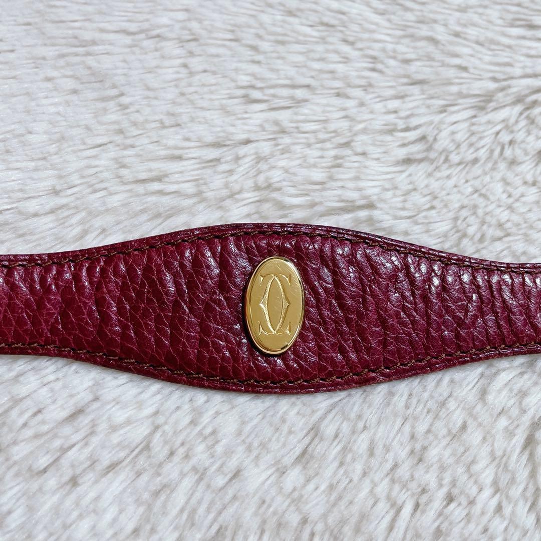 極美品 Cartier カルティエ マストライン レザー 型押し ベルト 金