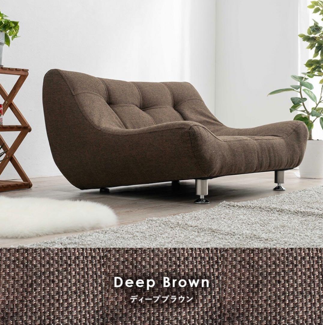 1人掛けソファ ブラウン 1.5人掛け 幅100 ステンレス脚