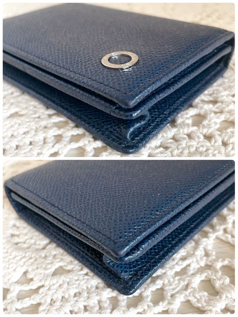 極美品　BVLGARI ブルガリ.マン　ネイビー カードホルダー　RFID搭載