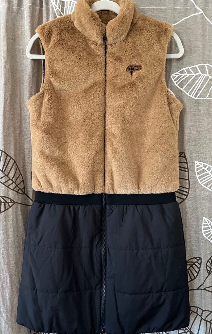 BEAMS GOLF レディース ファー&中綿ワンピース ロングベスト M