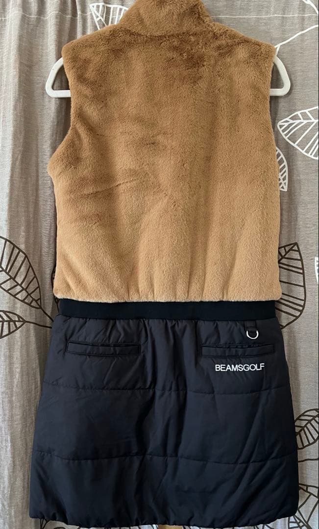 BEAMS GOLF レディース ファー&中綿ワンピース ロングベスト M