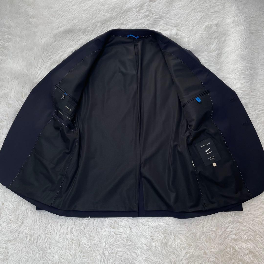 【2XL】ZARA セットアップ　スーツ　濃紺　EUR52/42 希少サイズ