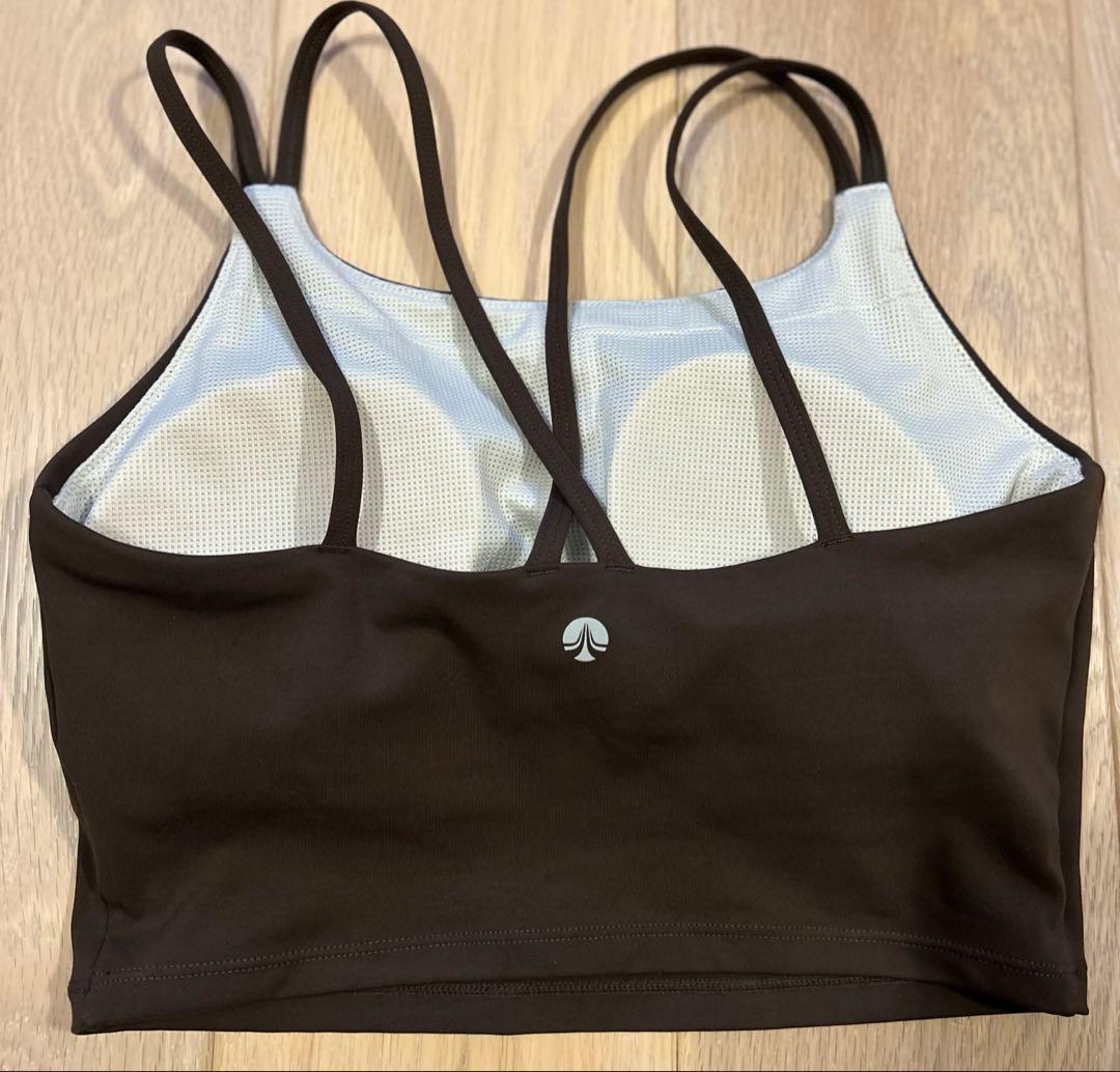 【SUKALA】　ブラトップ付きフラワーレーストップス　ブラウン　M