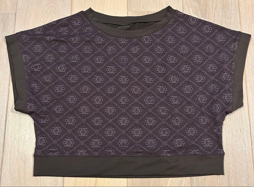 【SUKALA】　ブラトップ付きフラワーレーストップス　ブラウン　M