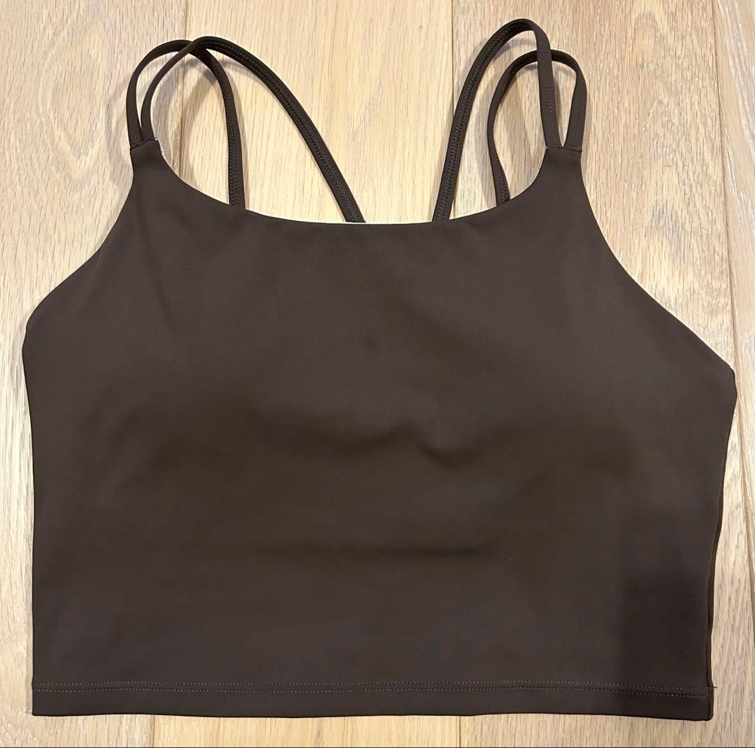 【SUKALA】　ブラトップ付きフラワーレーストップス　ブラウン　M