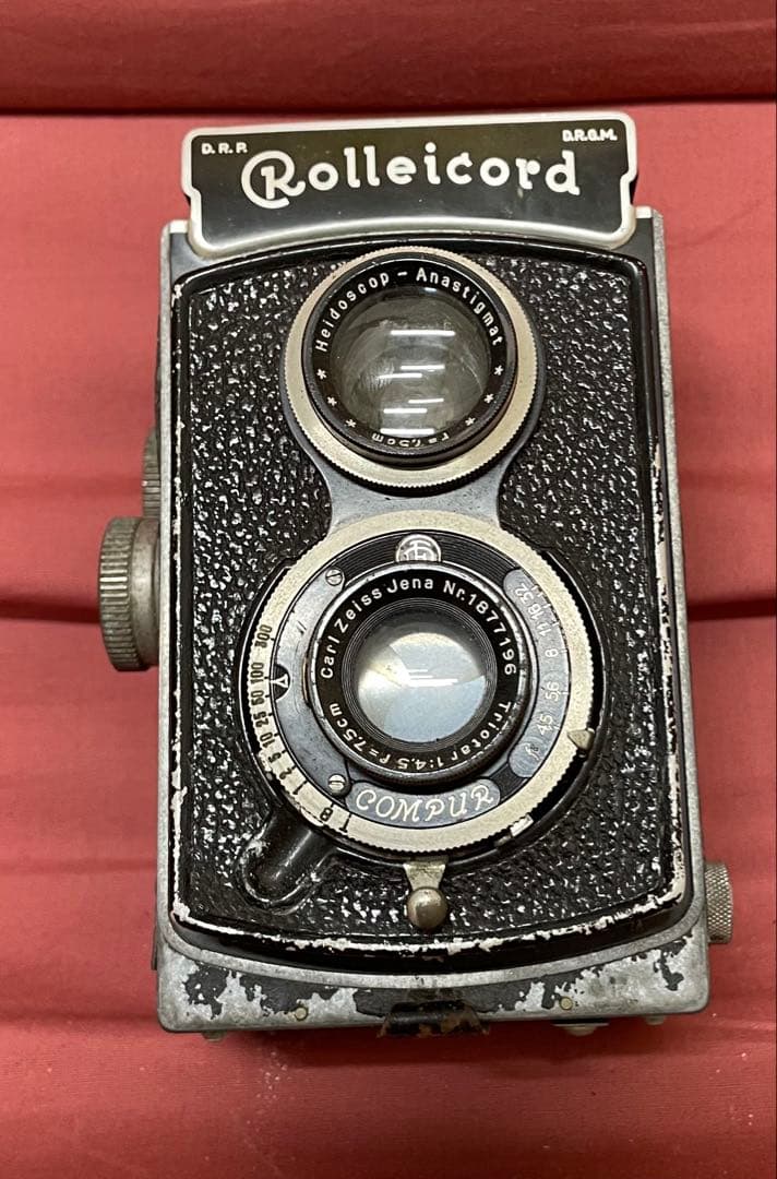 未動確品 昭和レトロRolleicordローライコード二眼レフカメラ革カバー付き
