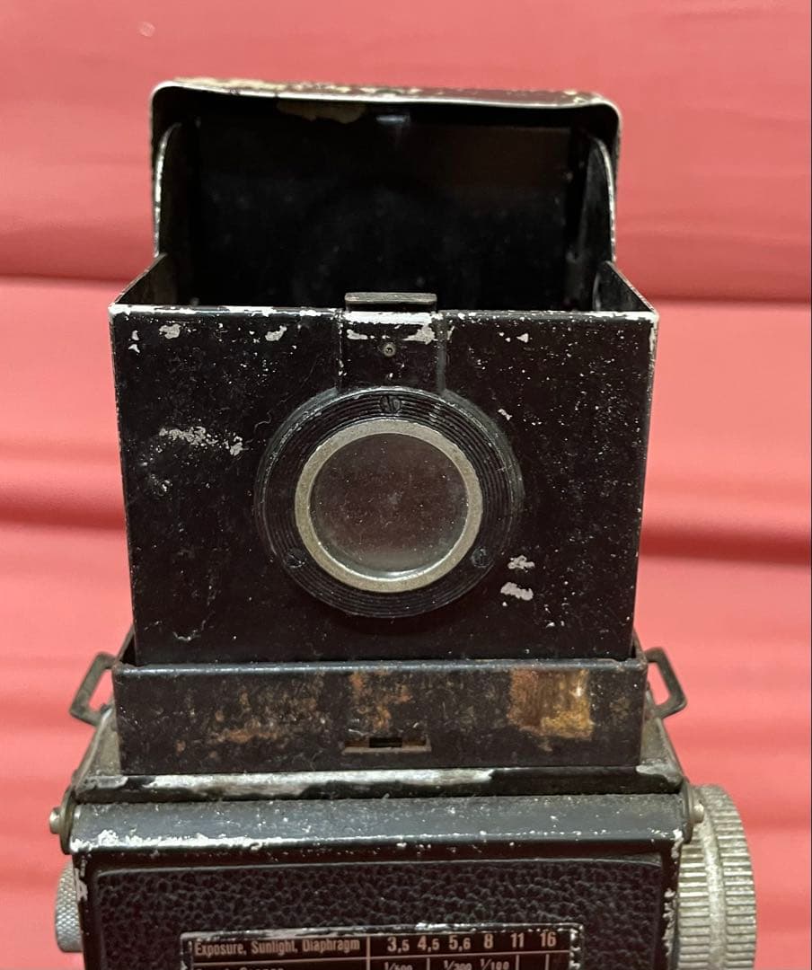 未動確品 昭和レトロRolleicordローライコード二眼レフカメラ革カバー付き