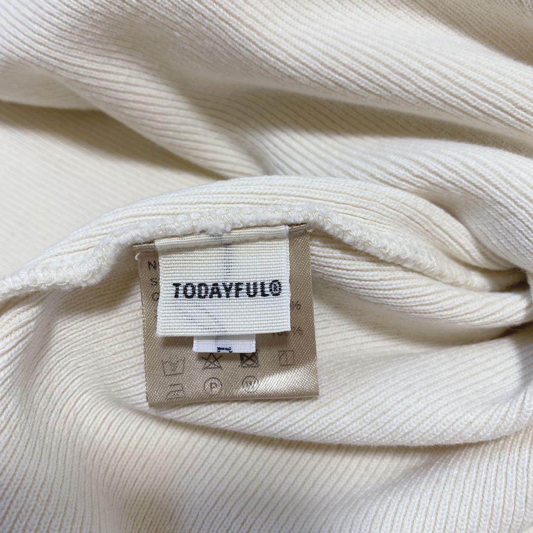 TODAYFUL トゥデイフル スタンドカラーリブトップス 白