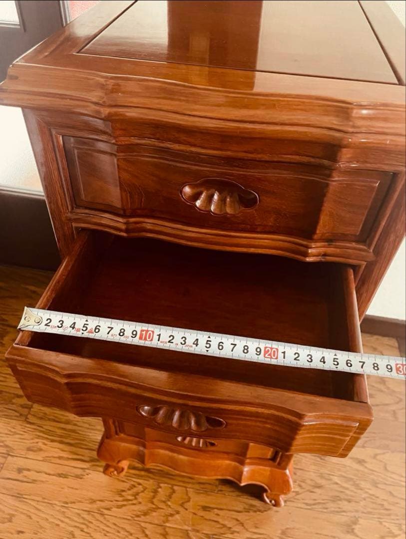 みお　　高級チェスト　六段　唐木　猫足　タガヤサン　チェスト　猫足家具