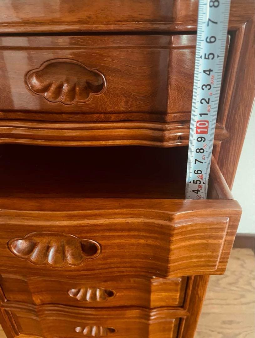 みお　　高級チェスト　六段　唐木　猫足　タガヤサン　チェスト　猫足家具