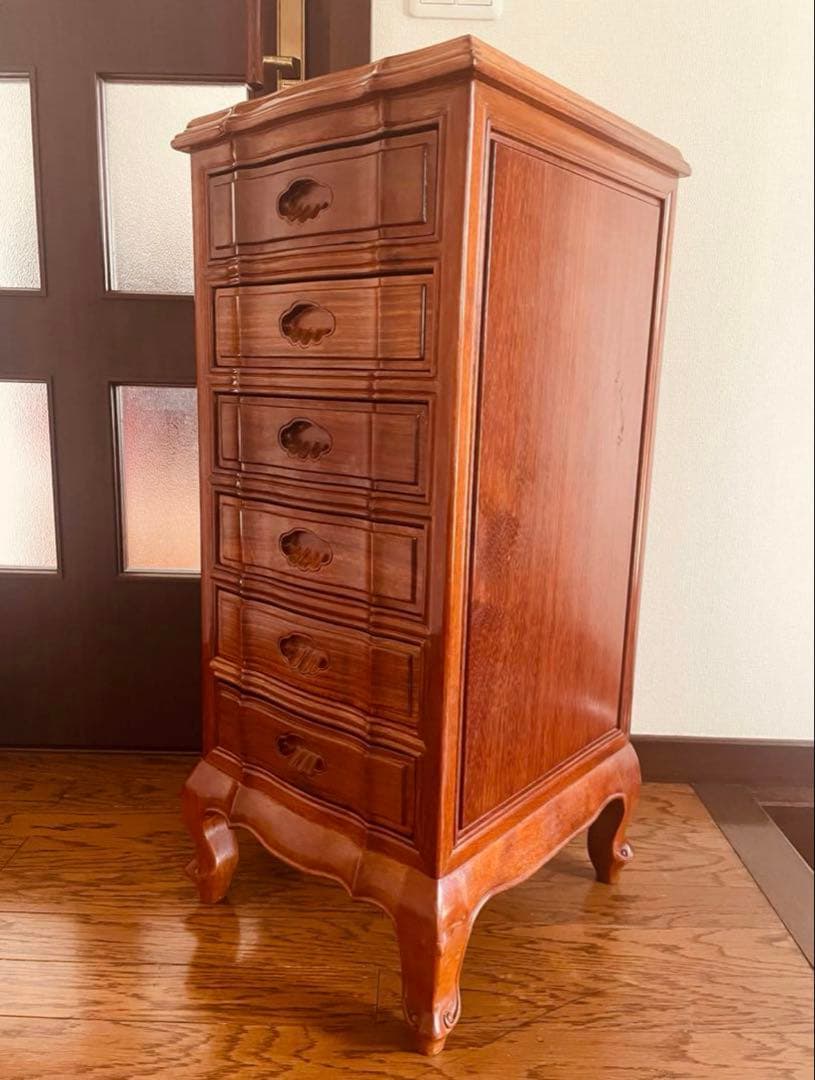 みお　　高級チェスト　六段　唐木　猫足　タガヤサン　チェスト　猫足家具