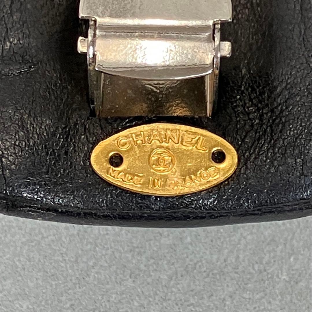 CHANEL シャネル レザー バレッタ ココマーク 箱付き