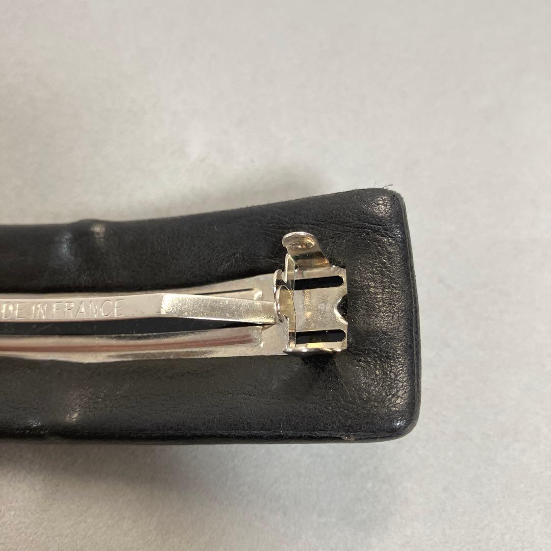 CHANEL シャネル レザー バレッタ ココマーク 箱付き