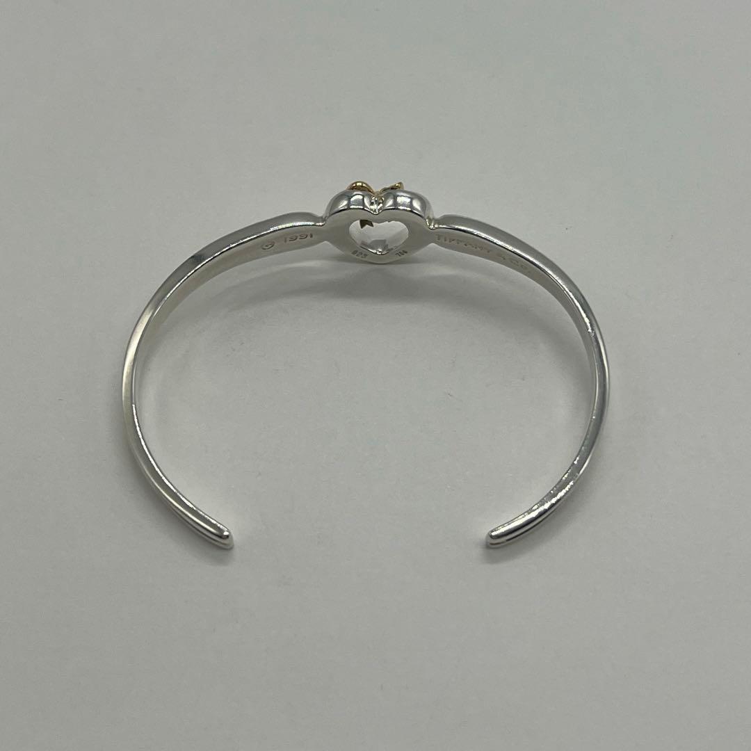 ティファニー TIFFANY ハート リボン バングル SV YG コンビ 希少
