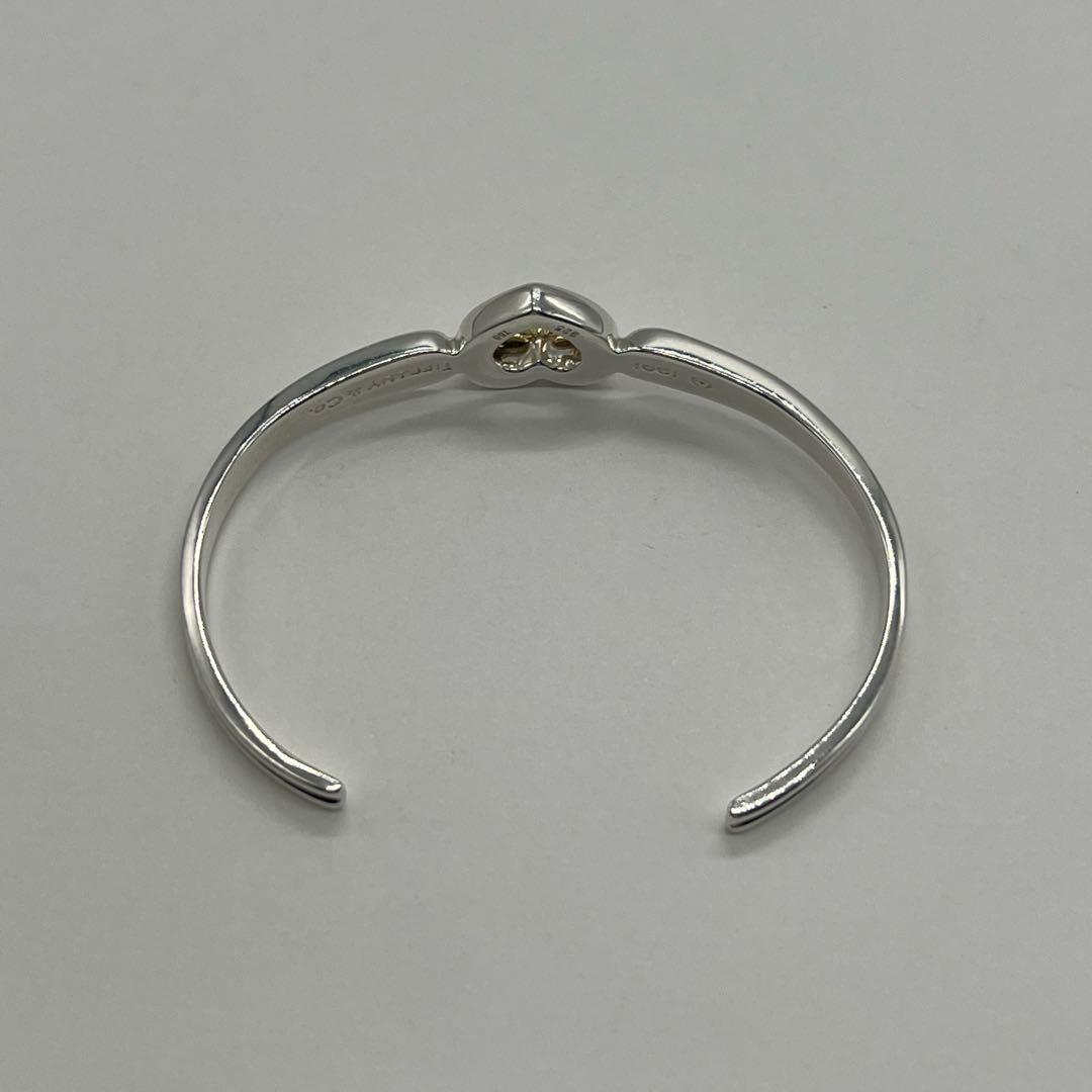 ティファニー TIFFANY ハート リボン バングル SV YG コンビ 希少