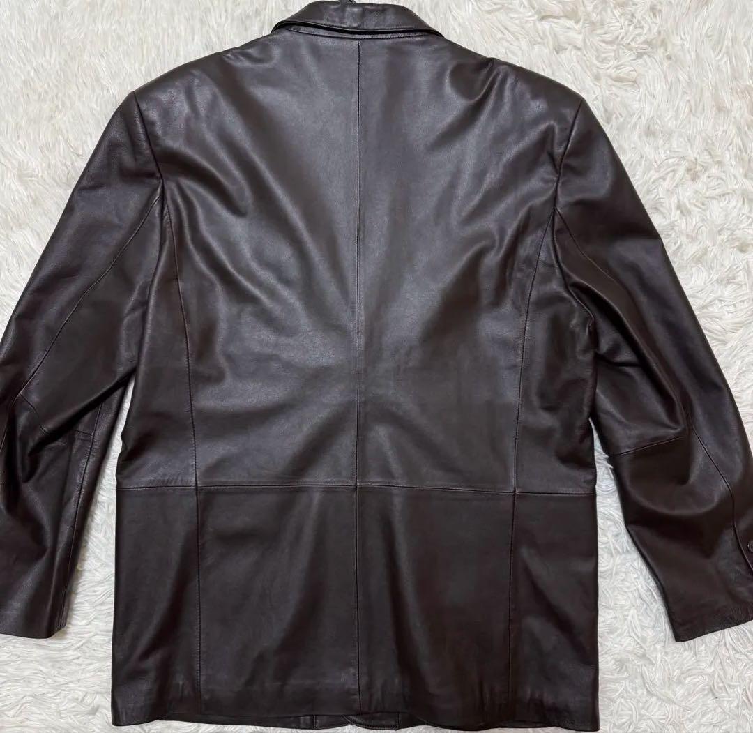 VALENTINO ラムレザーテーラードジャケット　大きいサイズ　XL ブラウン
