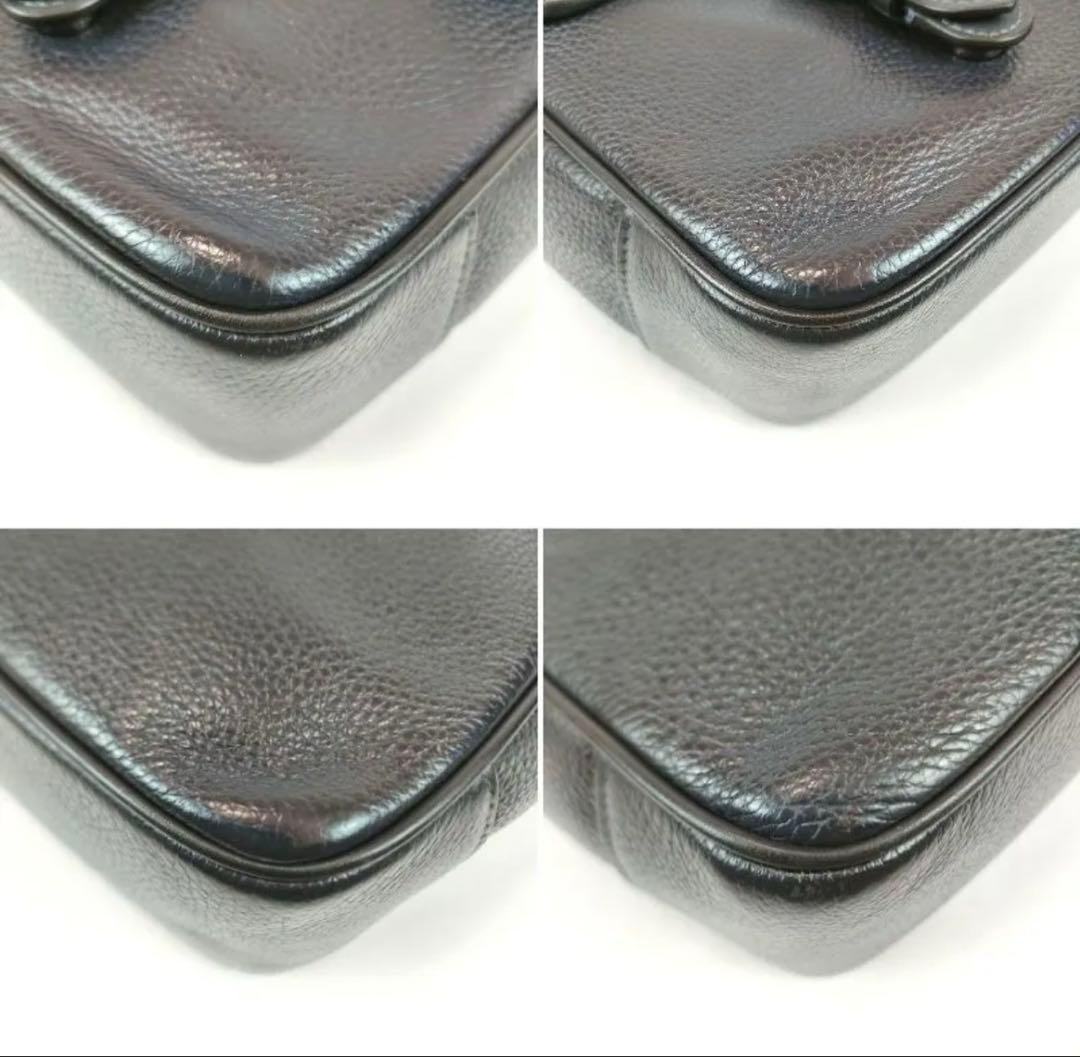 極美品 COACH コーチ ショルダー メッセンジャー バッグ レザー ネイビー