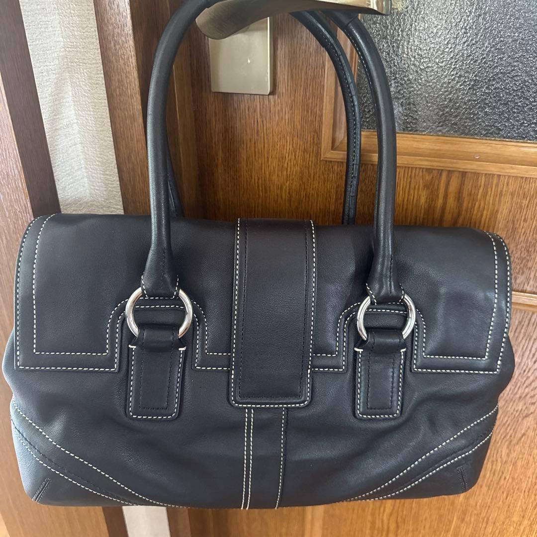 正規品 コーチ coach ハンドバック トートバッグ オールレザー　 黒