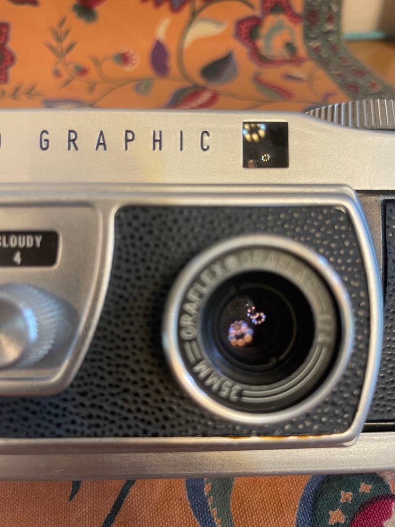 Graflex Stereo Graphic カメラ シルバー