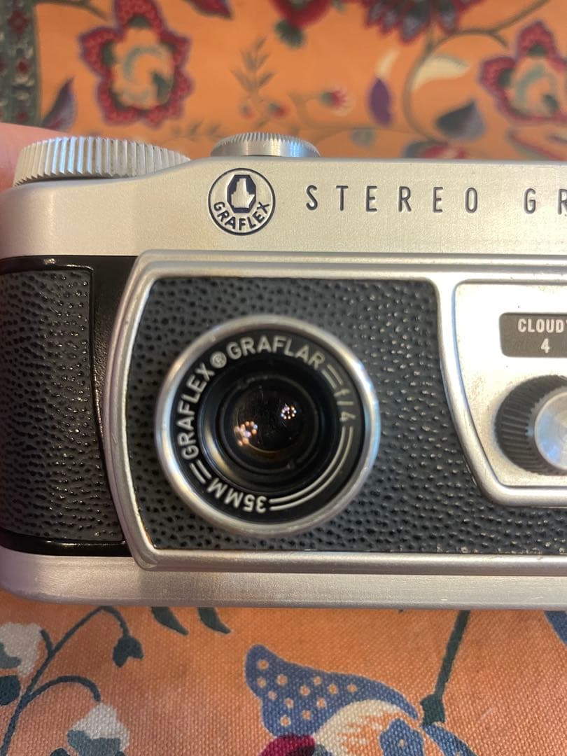 Graflex Stereo Graphic カメラ シルバー