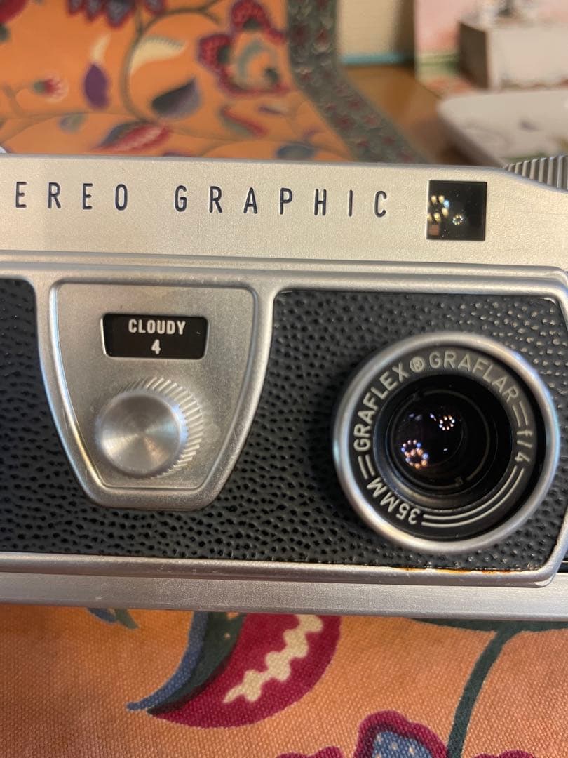 Graflex Stereo Graphic カメラ シルバー