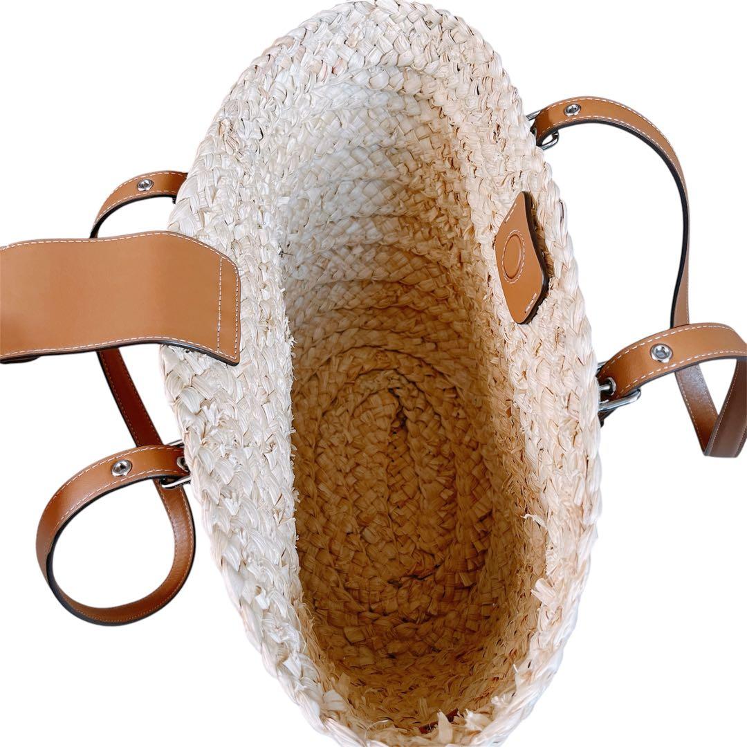 最終値下げ COACH カゴバッグ トートバッグ ラージストロートートナチュラル