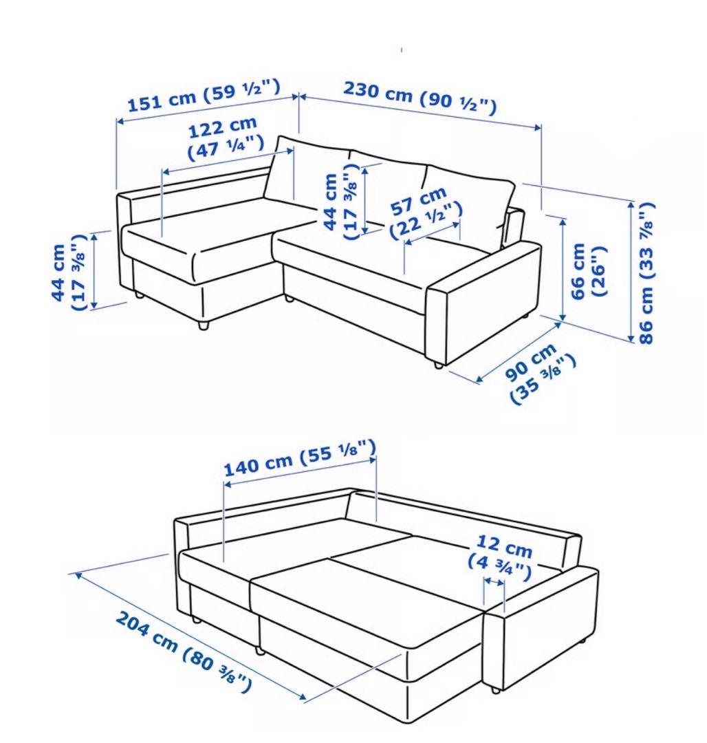 引取限定価格 IKEA フリーヘーテン ソファベッド 収納付き d4515