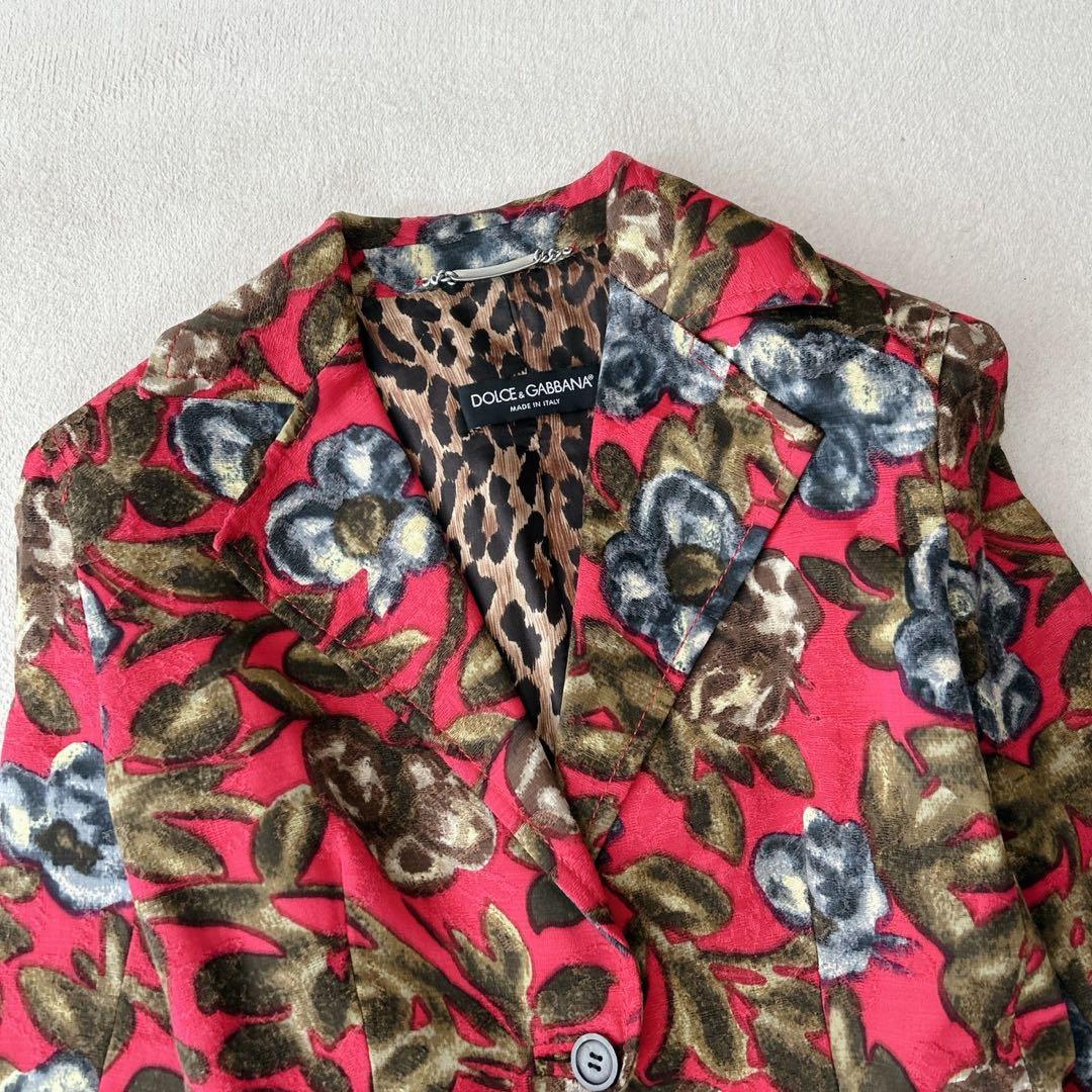 希少✨ドルチェアンドガッバーナ　ジャガード　ジャケット　花柄 レオパード　38