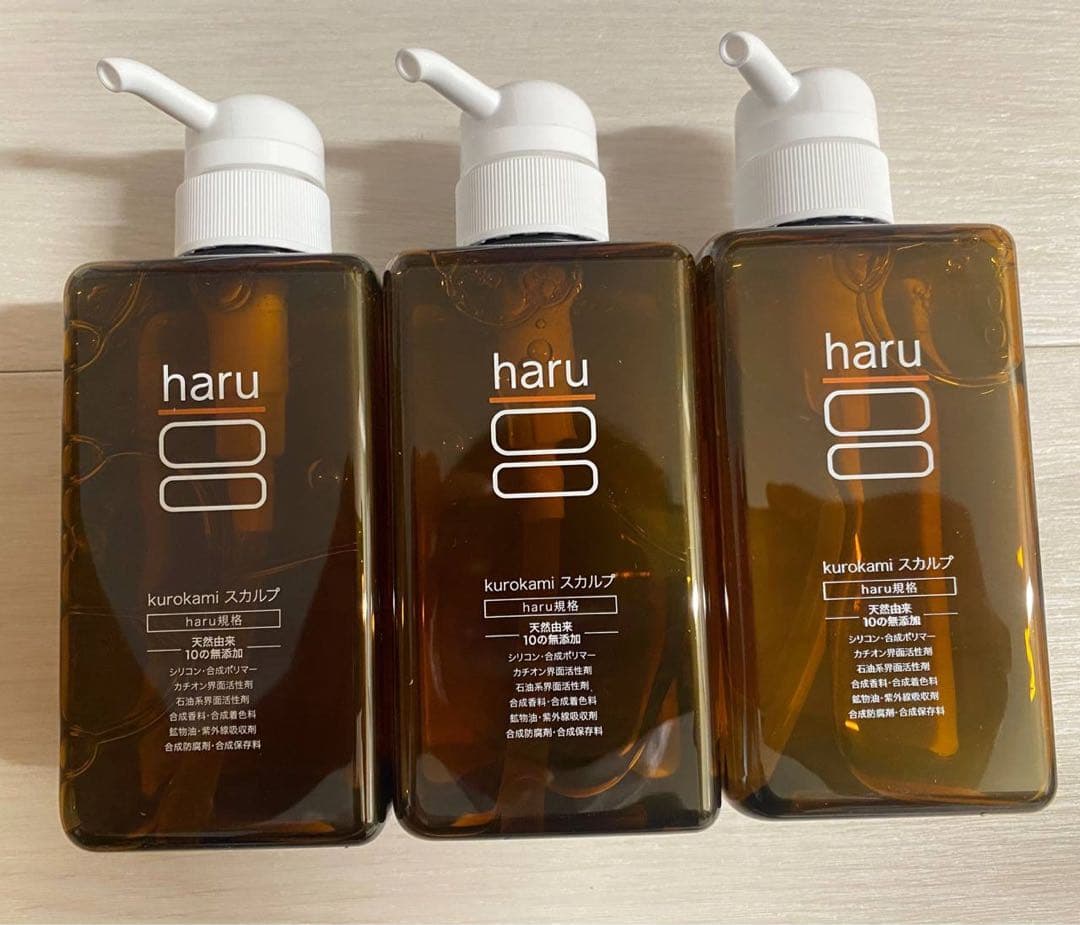 ＊【新品未使用】haru 黒髪スカルプシャンプー 3本セット