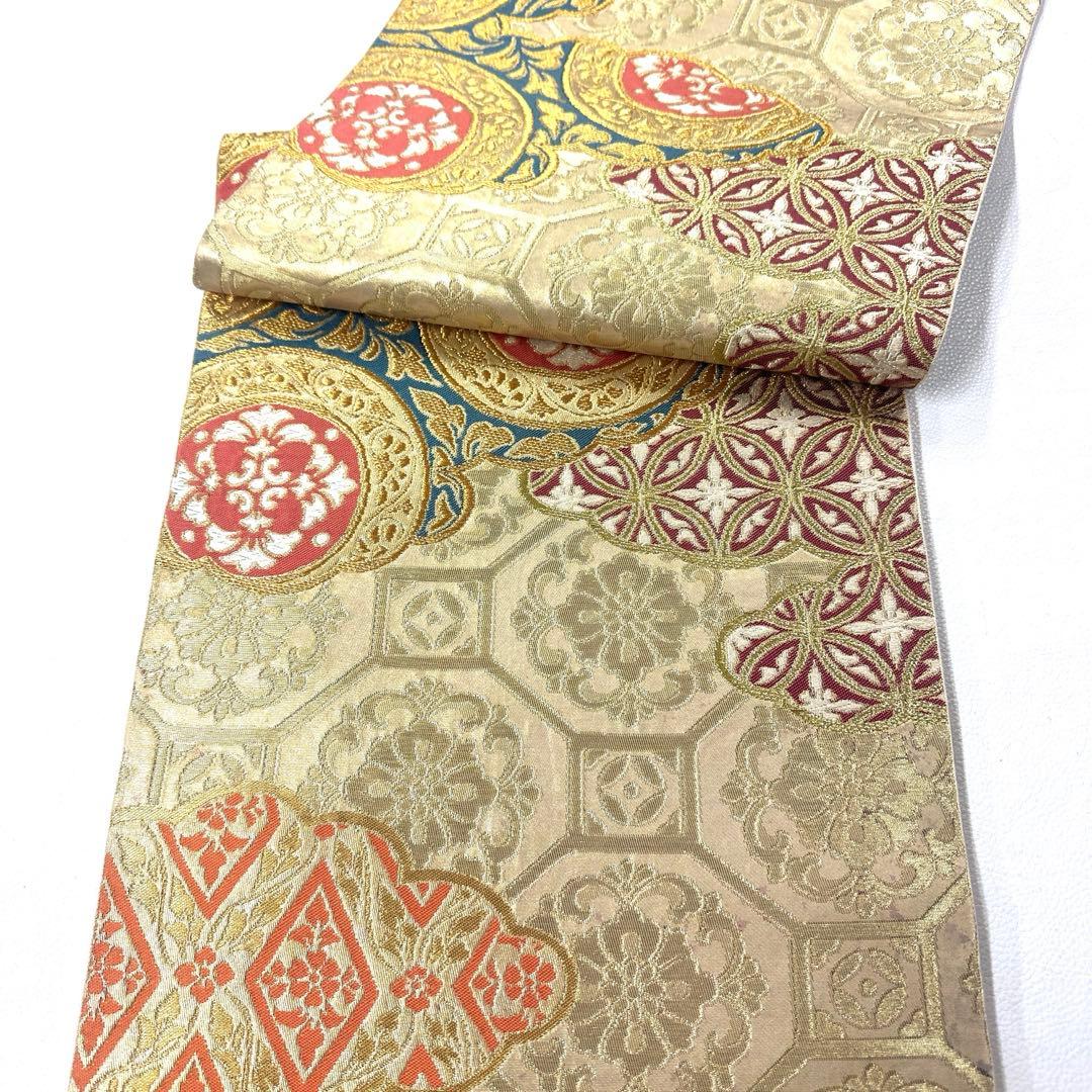 専用帯4727 ●川島織物謹製 高級 正絹 六通 袋帯 七宝