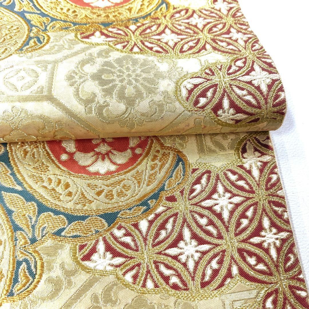 専用帯4727 ●川島織物謹製 高級 正絹 六通 袋帯 七宝