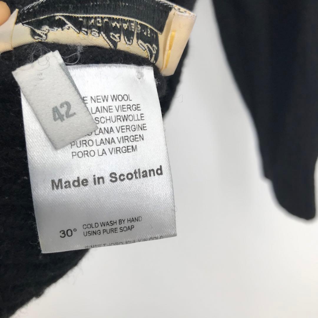 ブライスランズ　ニット　42　ブラック　タートルネック　スコットランド製