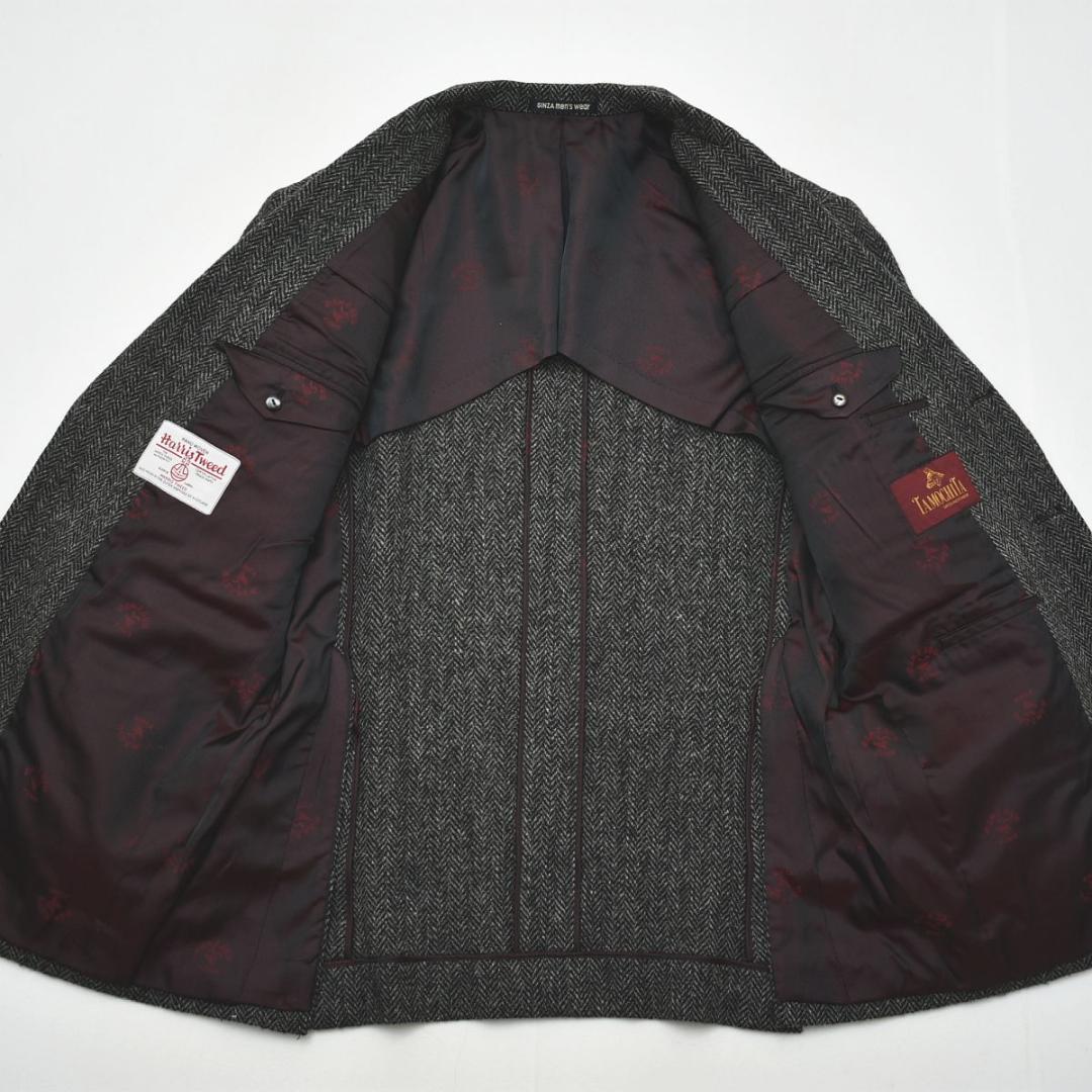 ギンザメンズウェア x ハリスツイード 段返り 3B テーラードジャケット