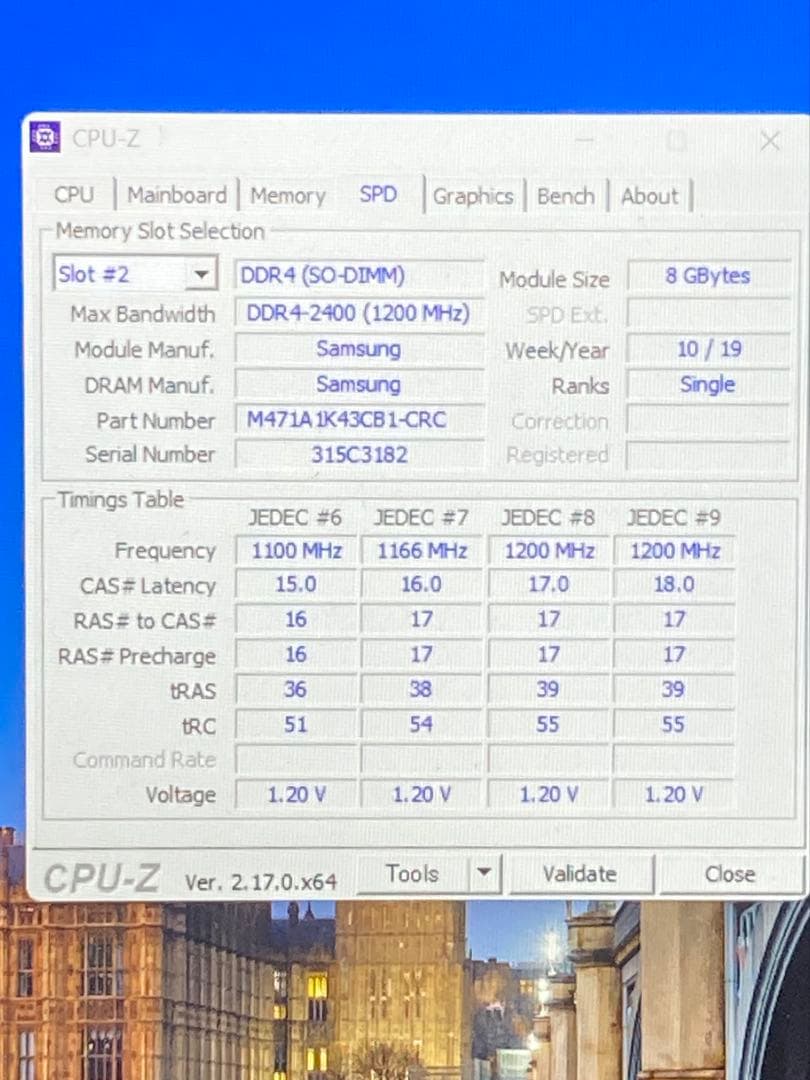 動作確認済み　SAMSUNG PC4-2400T 8GB 10枚セット　中古品