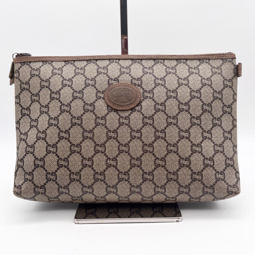 GUCCI Plusグッチプラス セカンドバッグ クラッチ GG柄 PVCレザー