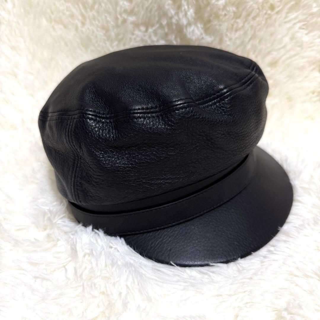 GUCCI グッチ レザー キャスケット ブラック 354366 黒 本革