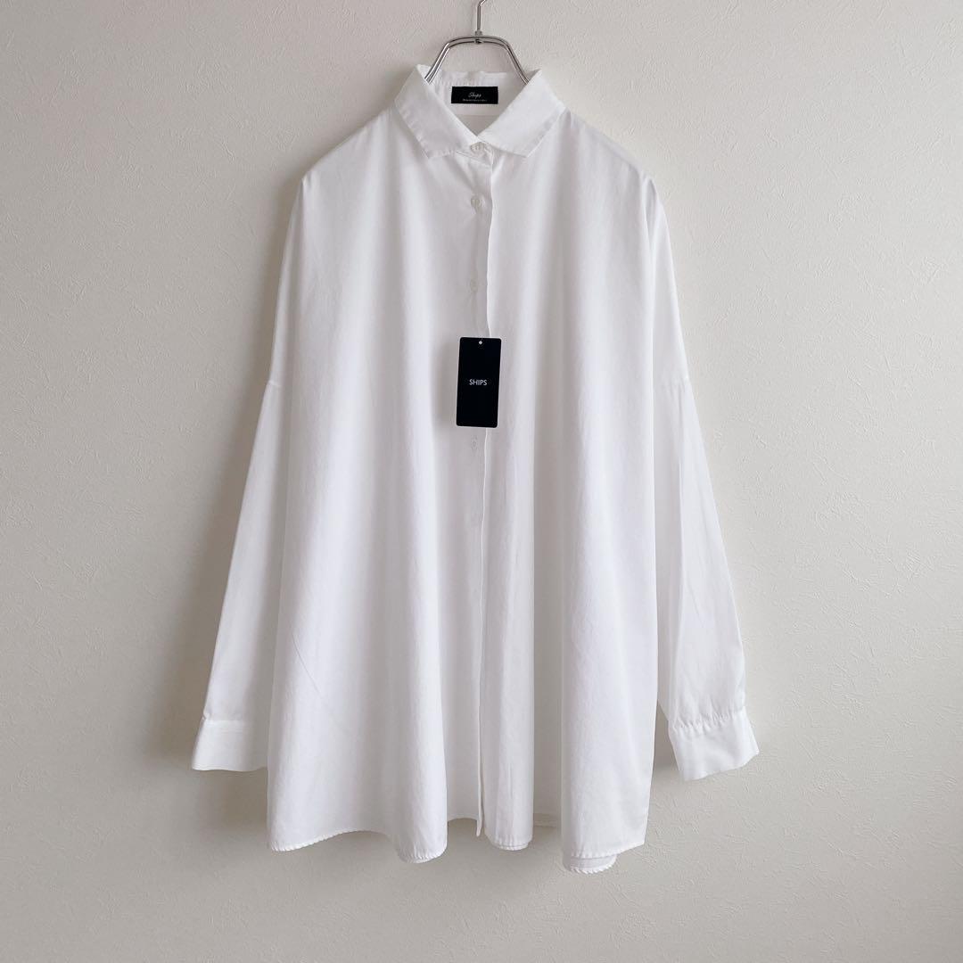 新品SHIPS Primary Navy Labelコットンビッグワイズシャツ