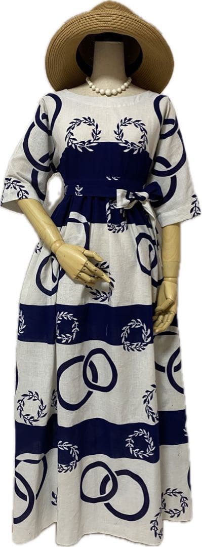 浴衣　反物　リメイク　マキシ丈　ワンピース