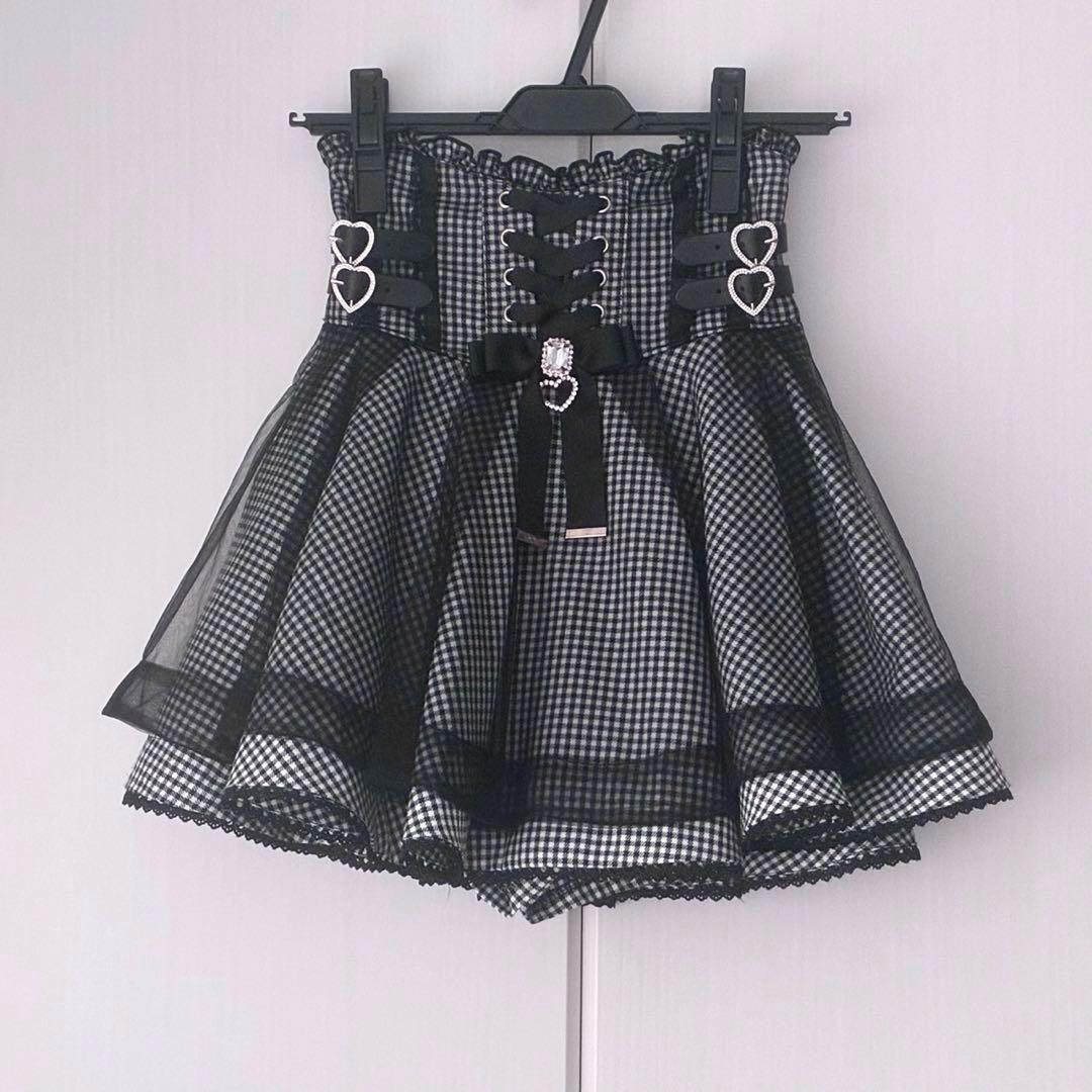 LIZLISA レースアップコルセットライクスカパン　グレー