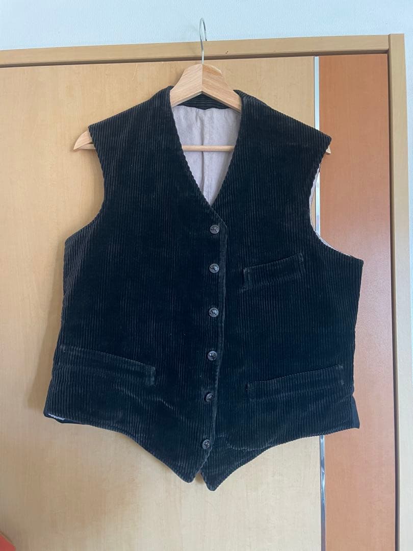 30s フレンチヴィンテージ　ハンティングベスト　動物ボタン