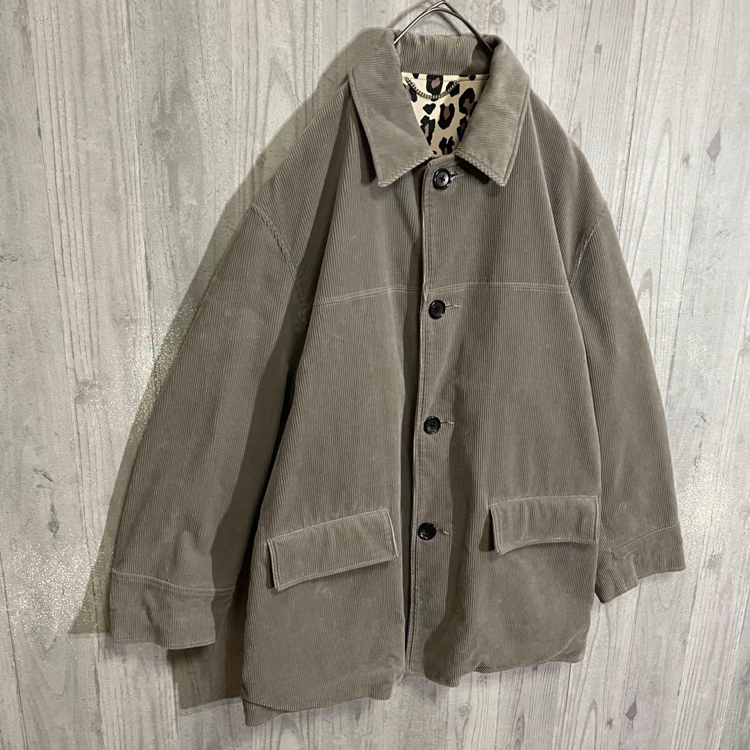 【最高カラー】ワコマリア　裏地レオパード　コーデュロイカーコート　L