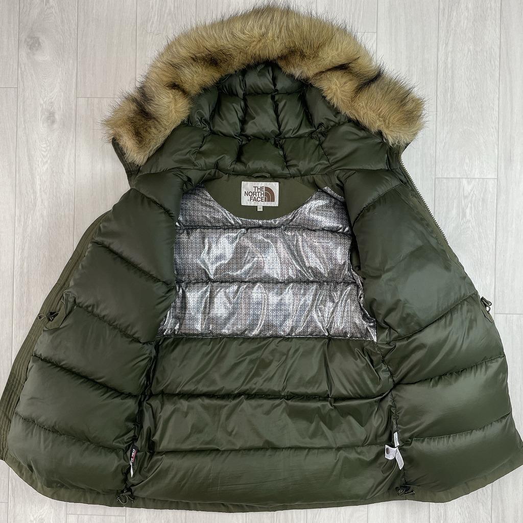 ノースフェイス　ダウンジャケット　ホワイトレーベル　カーキ　メンズS　プロヒート