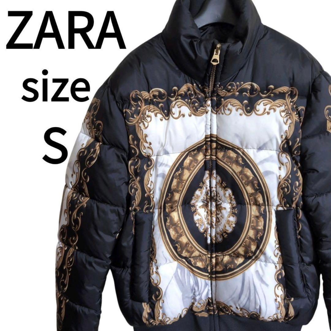 【希少】ZARA バロック パフジャケット 総柄 中綿ジャケット メンズS