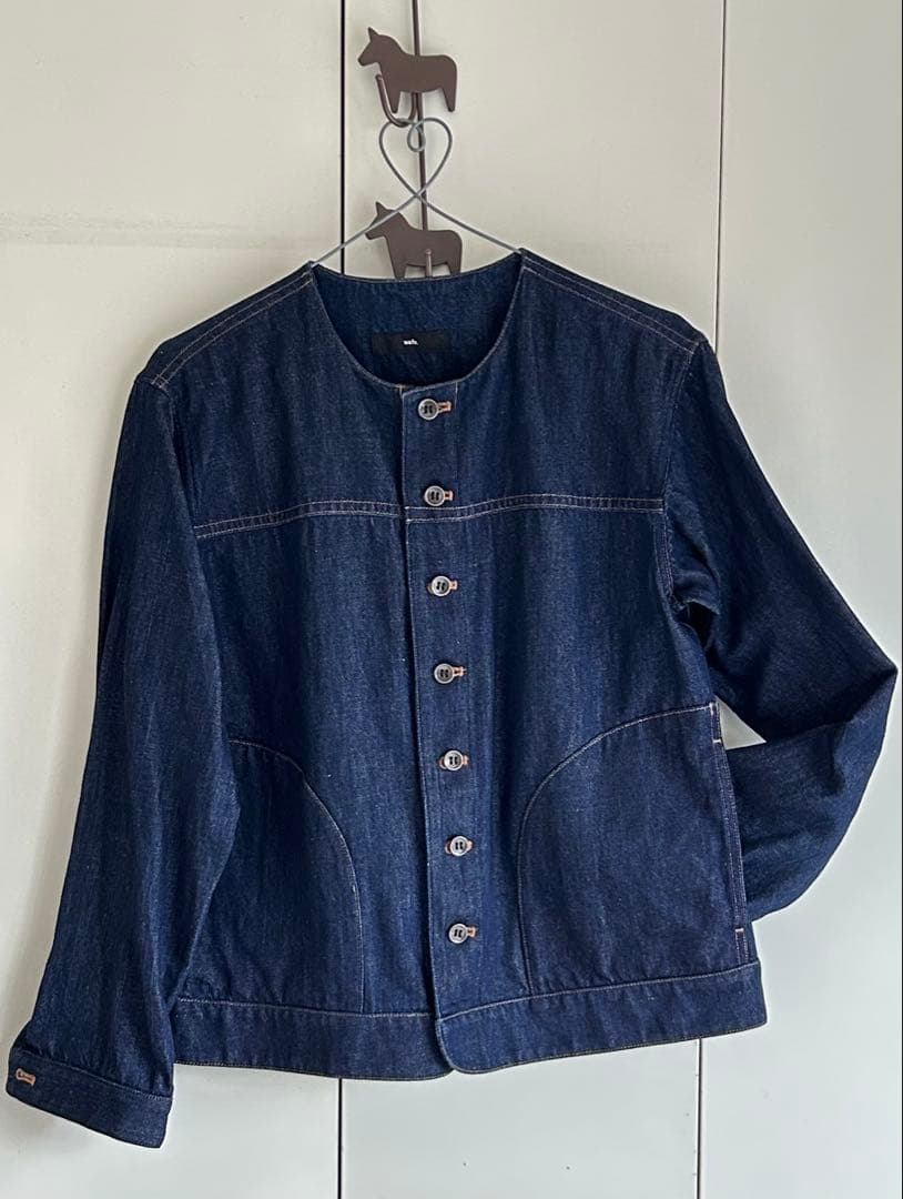 wafu. / ワフリネン ❤︎ リネンデニムノーカラージャケット ❤︎ 試着のみ♪