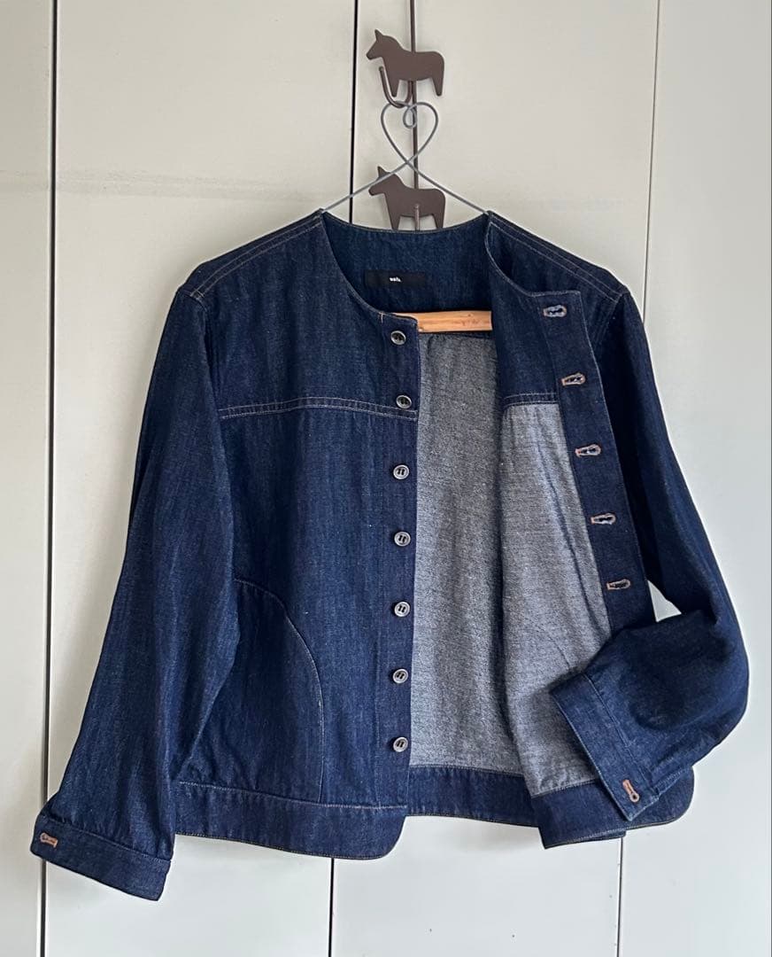 wafu. / ワフリネン ❤︎ リネンデニムノーカラージャケット ❤︎ 試着のみ♪