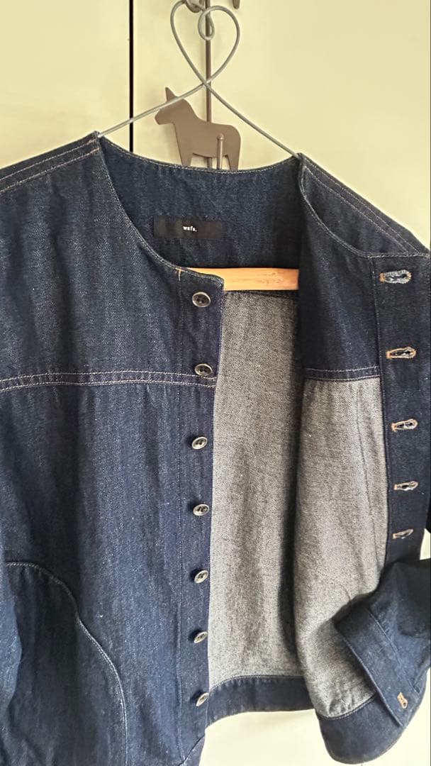wafu. / ワフリネン ❤︎ リネンデニムノーカラージャケット ❤︎ 試着のみ♪