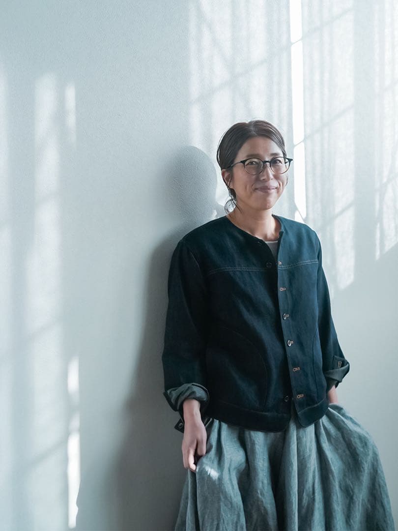 wafu. / ワフリネン ❤︎ リネンデニムノーカラージャケット ❤︎ 試着のみ♪